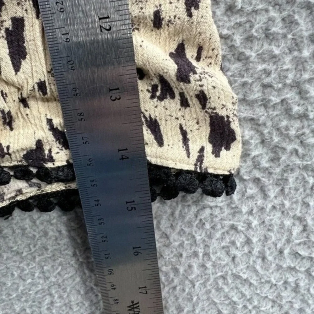 Three Dots‎ Womens Animal Print Shorts XL Indie Boho Flowy Smocked Waist Pull On